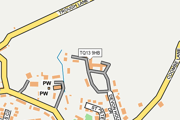 TQ13 9HB map - OS OpenMap – Local (Ordnance Survey) TQ13 9HB map - OS OpenMap – Local (Ordnance Survey)
