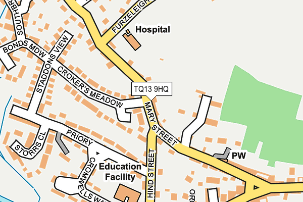 TQ13 9HQ map - OS OpenMap – Local (Ordnance Survey) TQ13 9HQ map - OS OpenMap – Local (Ordnance Survey)