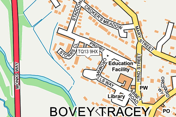 TQ13 9HX map - OS OpenMap – Local (Ordnance Survey) TQ13 9HX map - OS OpenMap – Local (Ordnance Survey)