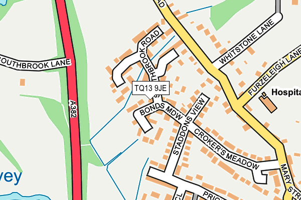 TQ13 9JE map - OS OpenMap – Local (Ordnance Survey) TQ13 9JE map - OS OpenMap – Local (Ordnance Survey)