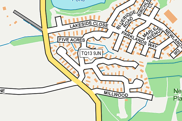 TQ13 9JN map - OS OpenMap – Local (Ordnance Survey)
