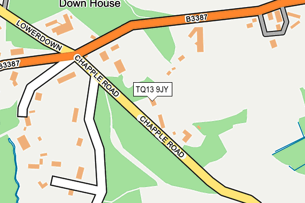 TQ13 9JY map - OS OpenMap – Local (Ordnance Survey) TQ13 9JY map - OS OpenMap – Local (Ordnance Survey)