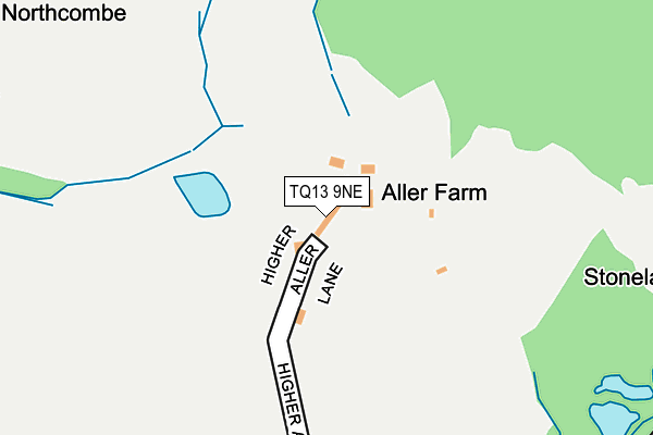 TQ13 9NE map - OS OpenMap – Local (Ordnance Survey)