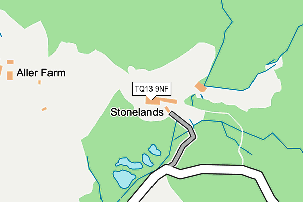 TQ13 9NF map - OS OpenMap – Local (Ordnance Survey) TQ13 9NF map - OS OpenMap – Local (Ordnance Survey)