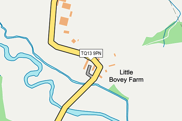 TQ13 9PN map - OS OpenMap – Local (Ordnance Survey) TQ13 9PN map - OS OpenMap – Local (Ordnance Survey)