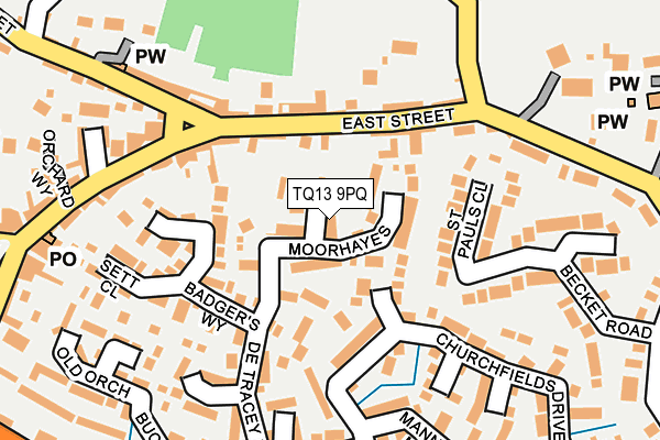 TQ13 9PQ map - OS OpenMap – Local (Ordnance Survey)