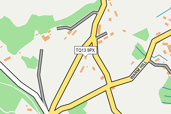 TQ13 9PX map - OS OpenMap – Local (Ordnance Survey) TQ13 9PX map - OS OpenMap – Local (Ordnance Survey)