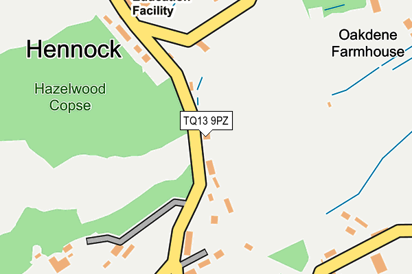 TQ13 9PZ map - OS OpenMap – Local (Ordnance Survey) TQ13 9PZ map - OS OpenMap – Local (Ordnance Survey)