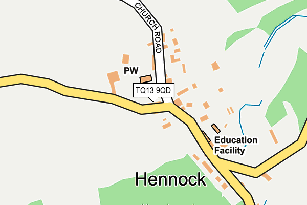 TQ13 9QD map - OS OpenMap – Local (Ordnance Survey) TQ13 9QD map - OS OpenMap – Local (Ordnance Survey)