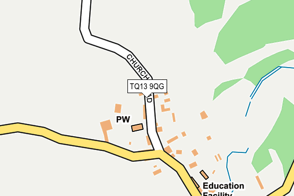 TQ13 9QG map - OS OpenMap – Local (Ordnance Survey) TQ13 9QG map - OS OpenMap – Local (Ordnance Survey)