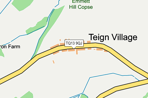 TQ13 9QJ map - OS OpenMap – Local (Ordnance Survey) TQ13 9QJ map - OS OpenMap – Local (Ordnance Survey)