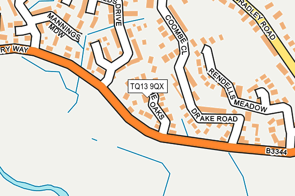 TQ13 9QX map - OS OpenMap – Local (Ordnance Survey) TQ13 9QX map - OS OpenMap – Local (Ordnance Survey)