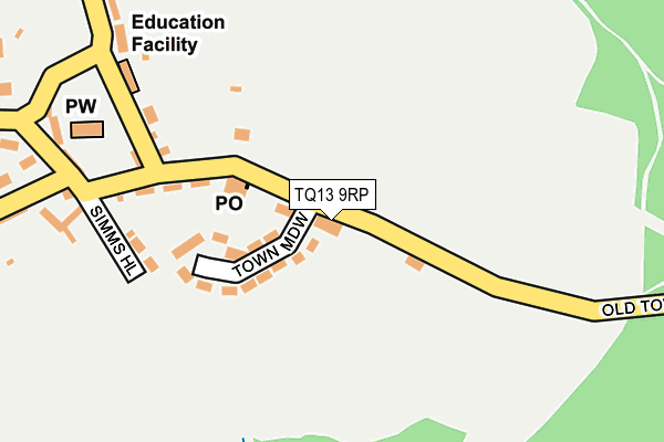 TQ13 9RP map - OS OpenMap – Local (Ordnance Survey) TQ13 9RP map - OS OpenMap – Local (Ordnance Survey)