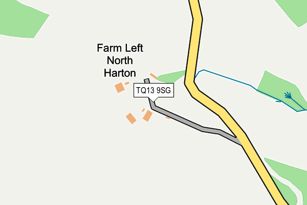 TQ13 9SG map - OS OpenMap – Local (Ordnance Survey) TQ13 9SG map - OS OpenMap – Local (Ordnance Survey)