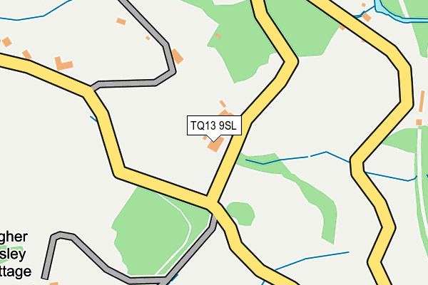 TQ13 9SL map - OS OpenMap – Local (Ordnance Survey) TQ13 9SL map - OS OpenMap – Local (Ordnance Survey)
