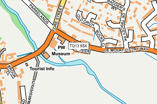 TQ13 9SX map - OS OpenMap – Local (Ordnance Survey) TQ13 9SX map - OS OpenMap – Local (Ordnance Survey)