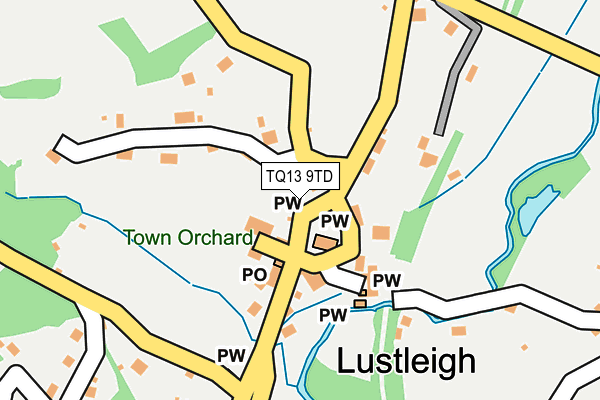 TQ13 9TD map - OS OpenMap – Local (Ordnance Survey) TQ13 9TD map - OS OpenMap – Local (Ordnance Survey)
