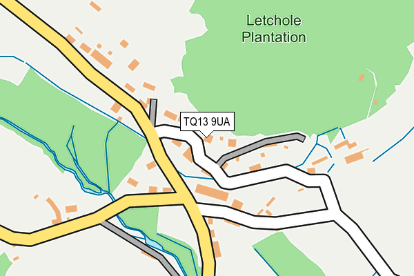 TQ13 9UA map - OS OpenMap – Local (Ordnance Survey) TQ13 9UA map - OS OpenMap – Local (Ordnance Survey)