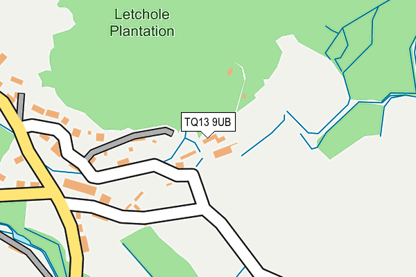 TQ13 9UB map - OS OpenMap – Local (Ordnance Survey) TQ13 9UB map - OS OpenMap – Local (Ordnance Survey)