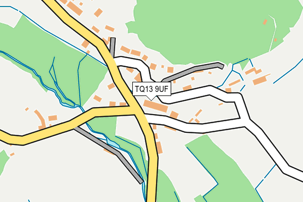 TQ13 9UF map - OS OpenMap – Local (Ordnance Survey) TQ13 9UF map - OS OpenMap – Local (Ordnance Survey)