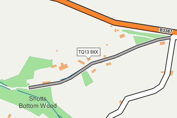 TQ13 9XX map - OS OpenMap – Local (Ordnance Survey) TQ13 9XX map - OS OpenMap – Local (Ordnance Survey)
