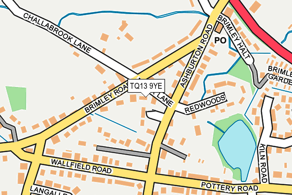 TQ13 9YE map - OS OpenMap – Local (Ordnance Survey) TQ13 9YE map - OS OpenMap – Local (Ordnance Survey)
