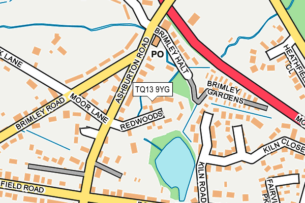 TQ13 9YG map - OS OpenMap – Local (Ordnance Survey) TQ13 9YG map - OS OpenMap – Local (Ordnance Survey)