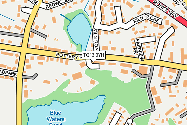 TQ13 9YH map - OS OpenMap – Local (Ordnance Survey) TQ13 9YH map - OS OpenMap – Local (Ordnance Survey)