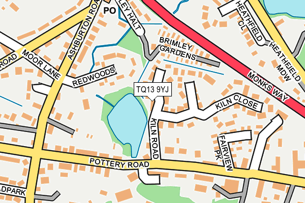 TQ13 9YJ map - OS OpenMap – Local (Ordnance Survey) TQ13 9YJ map - OS OpenMap – Local (Ordnance Survey)