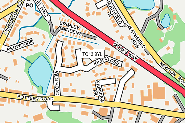 TQ13 9YL map - OS OpenMap – Local (Ordnance Survey) TQ13 9YL map - OS OpenMap – Local (Ordnance Survey)