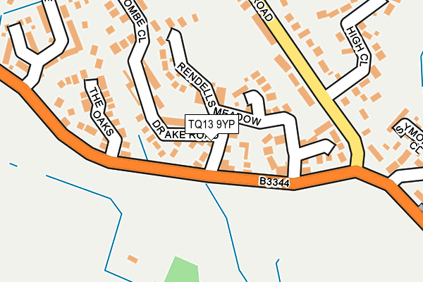 TQ13 9YP map - OS OpenMap – Local (Ordnance Survey) TQ13 9YP map - OS OpenMap – Local (Ordnance Survey)