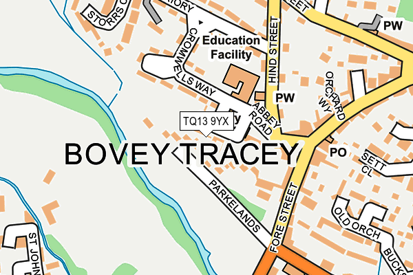 TQ13 9YX map - OS OpenMap – Local (Ordnance Survey) TQ13 9YX map - OS OpenMap – Local (Ordnance Survey)