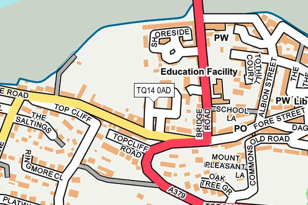 TQ14 0AD map - OS OpenMap – Local (Ordnance Survey) TQ14 0AD map - OS OpenMap – Local (Ordnance Survey)