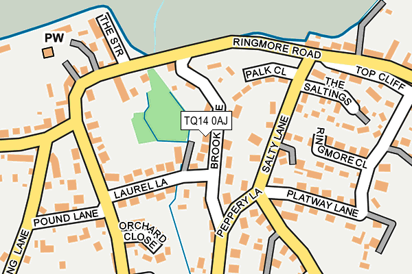 TQ14 0AJ map - OS OpenMap – Local (Ordnance Survey)