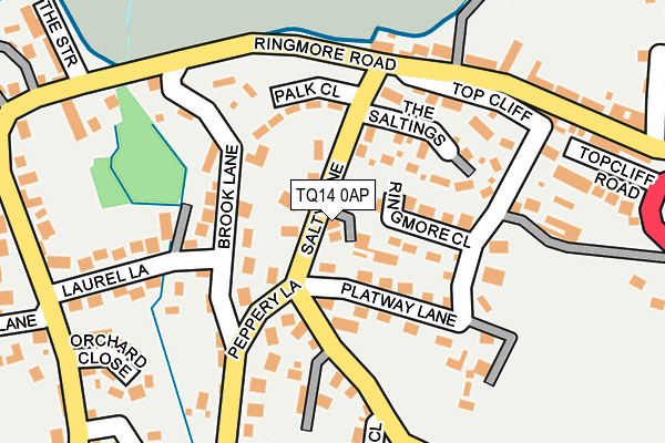 TQ14 0AP map - OS OpenMap – Local (Ordnance Survey) TQ14 0AP map - OS OpenMap – Local (Ordnance Survey)