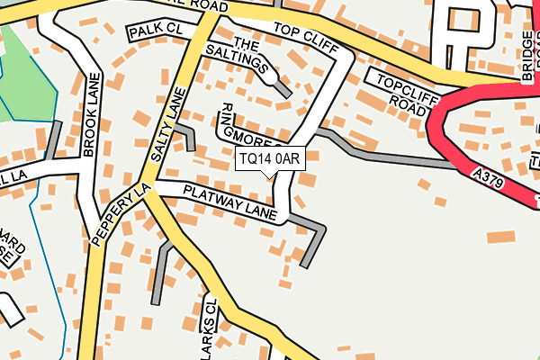 TQ14 0AR map - OS OpenMap – Local (Ordnance Survey) TQ14 0AR map - OS OpenMap – Local (Ordnance Survey)