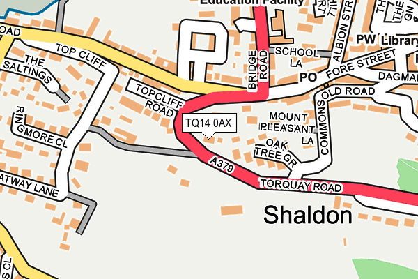 TQ14 0AX map - OS OpenMap – Local (Ordnance Survey) TQ14 0AX map - OS OpenMap – Local (Ordnance Survey)