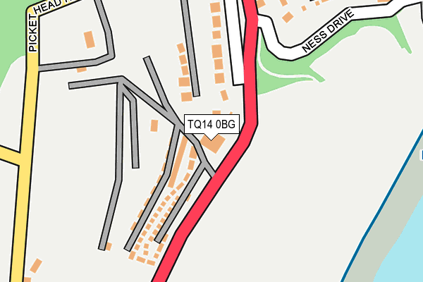 TQ14 0BG map - OS OpenMap – Local (Ordnance Survey)