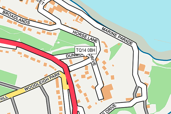 TQ14 0BH map - OS OpenMap – Local (Ordnance Survey)