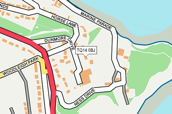 TQ14 0BJ map - OS OpenMap – Local (Ordnance Survey) TQ14 0BJ map - OS OpenMap – Local (Ordnance Survey)