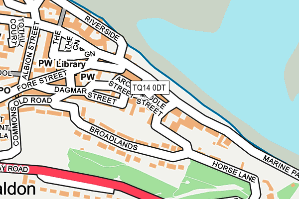 TQ14 0DT map - OS OpenMap – Local (Ordnance Survey)