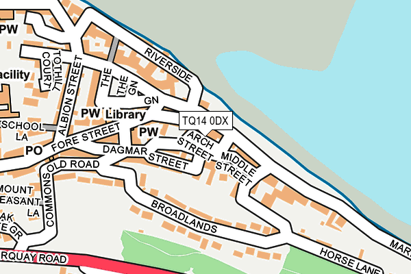 TQ14 0DX map - OS OpenMap – Local (Ordnance Survey) TQ14 0DX map - OS OpenMap – Local (Ordnance Survey)
