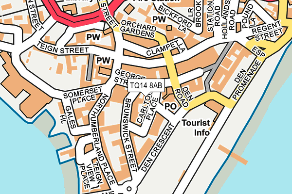 TQ14 8AB map - OS OpenMap – Local (Ordnance Survey) TQ14 8AB map - OS OpenMap – Local (Ordnance Survey)
