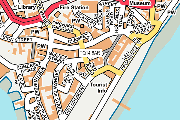 TQ14 8AR map - OS OpenMap – Local (Ordnance Survey) TQ14 8AR map - OS OpenMap – Local (Ordnance Survey)