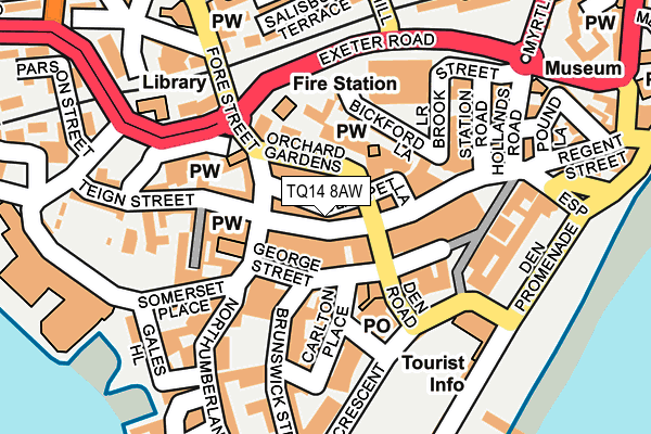 TQ14 8AW map - OS OpenMap – Local (Ordnance Survey)