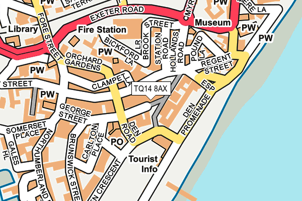 TQ14 8AX map - OS OpenMap – Local (Ordnance Survey) TQ14 8AX map - OS OpenMap – Local (Ordnance Survey)