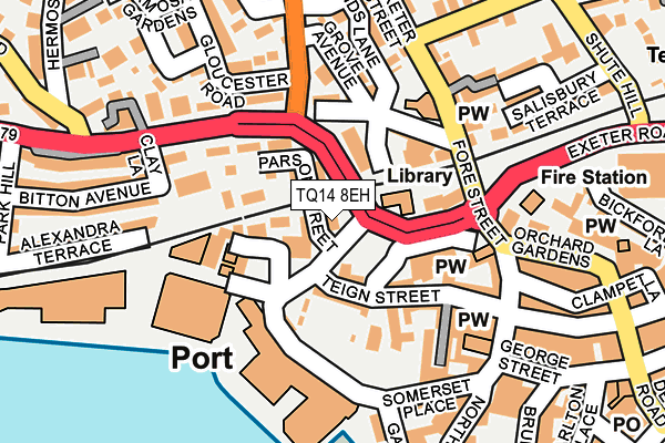 TQ14 8EH map - OS OpenMap – Local (Ordnance Survey)