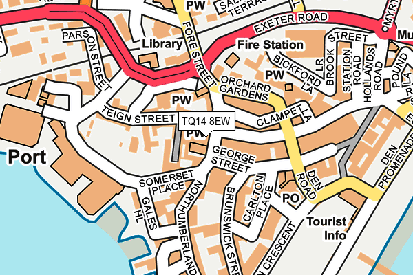 TQ14 8EW map - OS OpenMap – Local (Ordnance Survey) TQ14 8EW map - OS OpenMap – Local (Ordnance Survey)