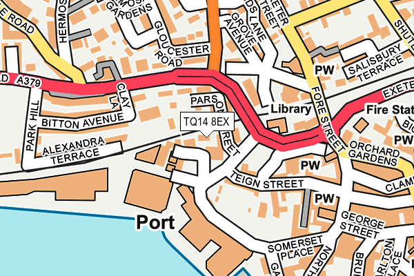 TQ14 8EX map - OS OpenMap – Local (Ordnance Survey) TQ14 8EX map - OS OpenMap – Local (Ordnance Survey)