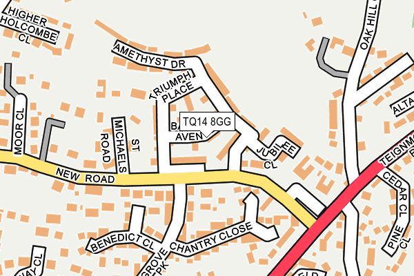 TQ14 8GG map - OS OpenMap – Local (Ordnance Survey) TQ14 8GG map - OS OpenMap – Local (Ordnance Survey)